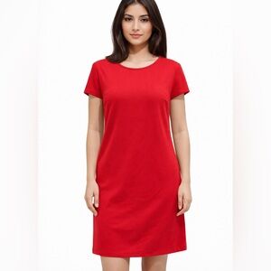 Red Fit & Flare Dress • Made in Italy • Stretchy • Size S/M